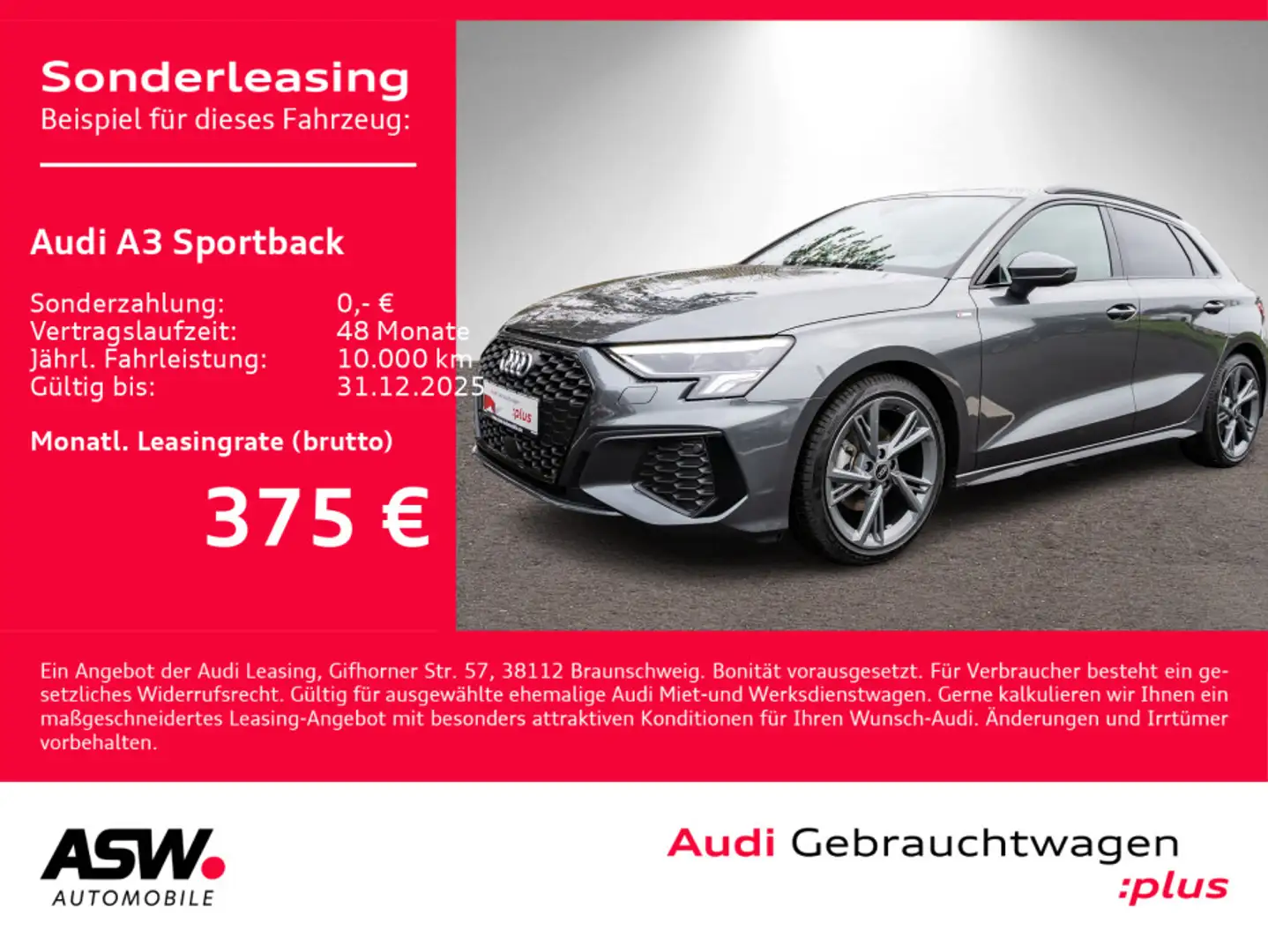 Audi A3 S line 30TFSI NAVI LED AHK GRA VC Grau - 1