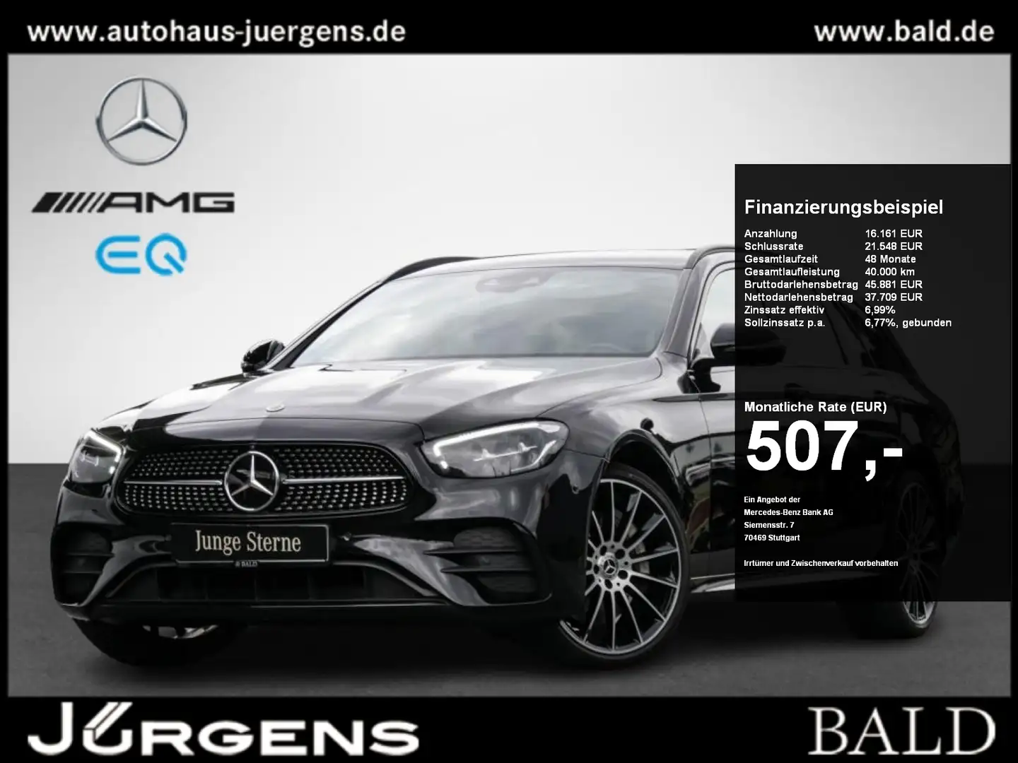 Mercedes-Benz E 400 d 4MATIC T-Modell +AMG+MBUX+LED+Wide+AHK Schwarz - 1