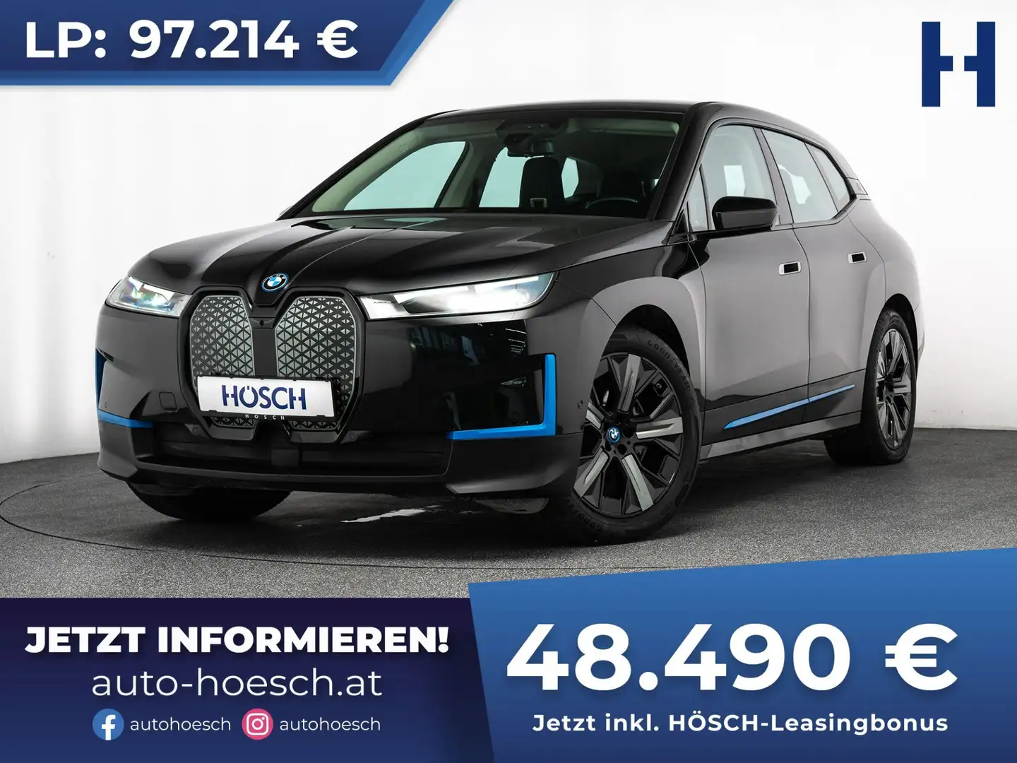 BMW iX xDrive40 21er H&K TOP-EXTRAS WENIG KM -50% Schwarz - 1