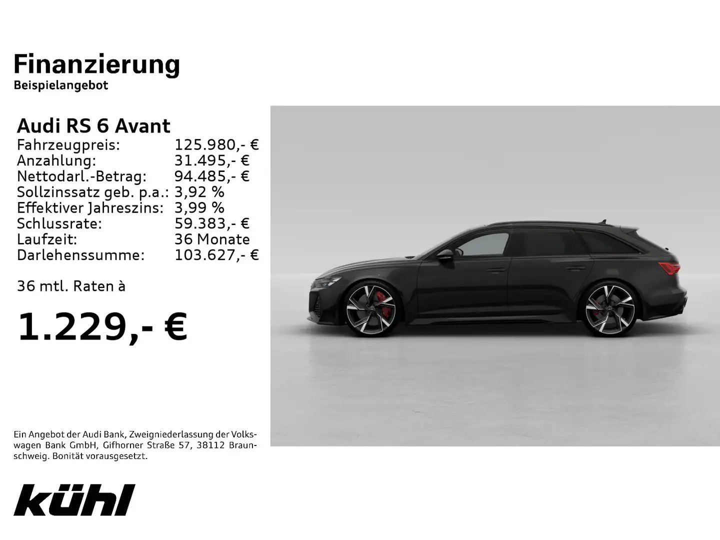Audi RS6 TFSI Q Tip Vmax. 280 km/h RS-Sportabg Zwart - 2