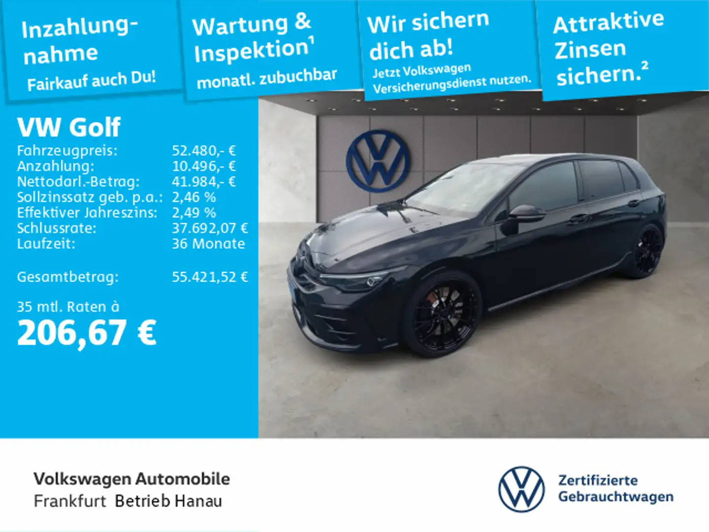 Volkswagen Golf VIII 2.0 TSI DSG 4Motion R Black Edition Na Schwarz - 1