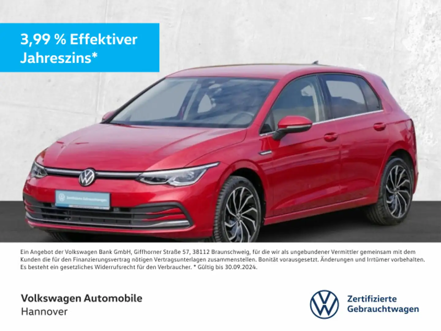 Volkswagen Golf VIII 1.5 e TSI DSG Style Navi LED DigCockpi Rot - 1