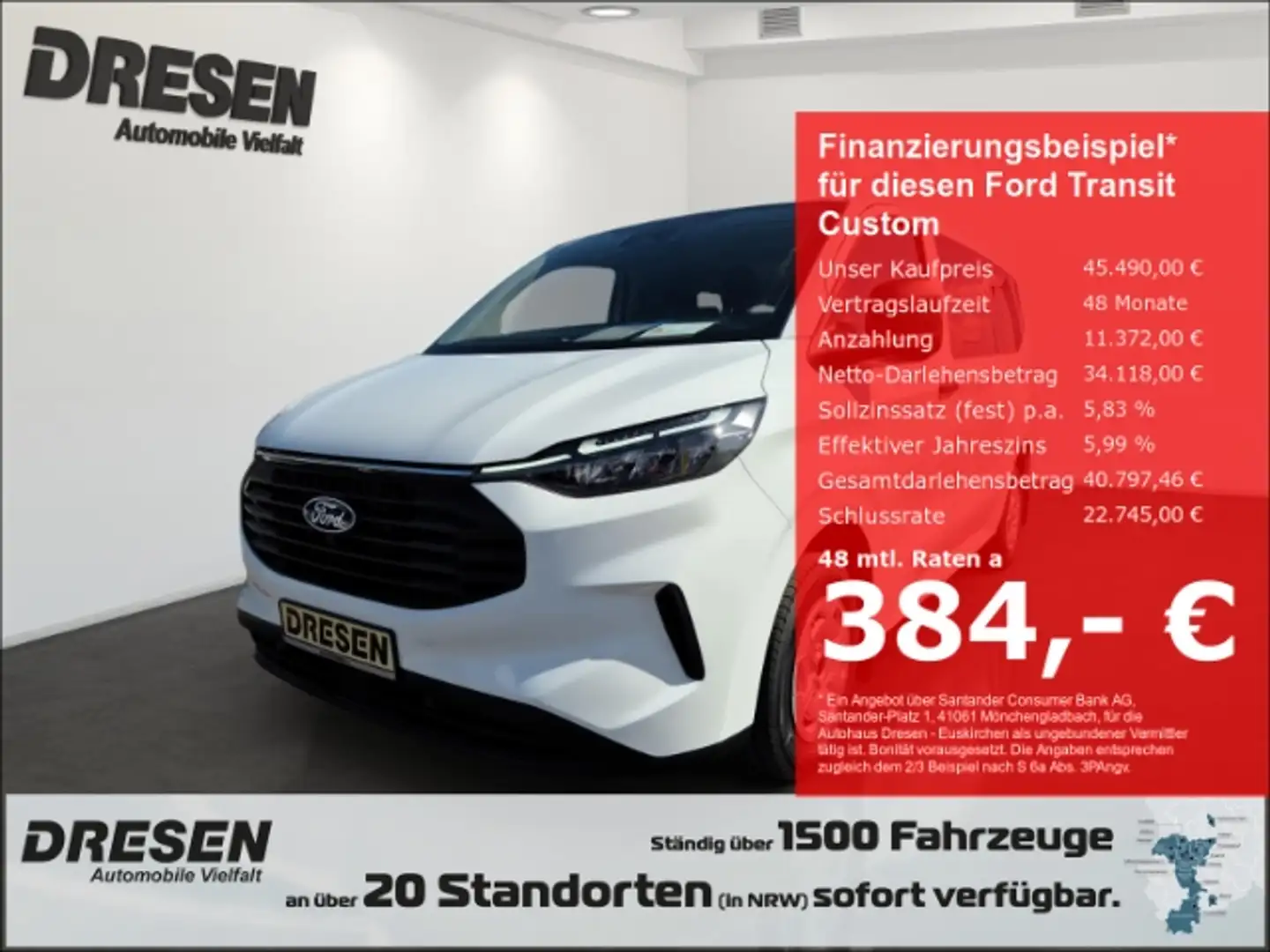 Ford Transit Custom Kombi 320 L1 2.0 EcoBlue 136PS LED/Kamera/Android- Fehér - 1
