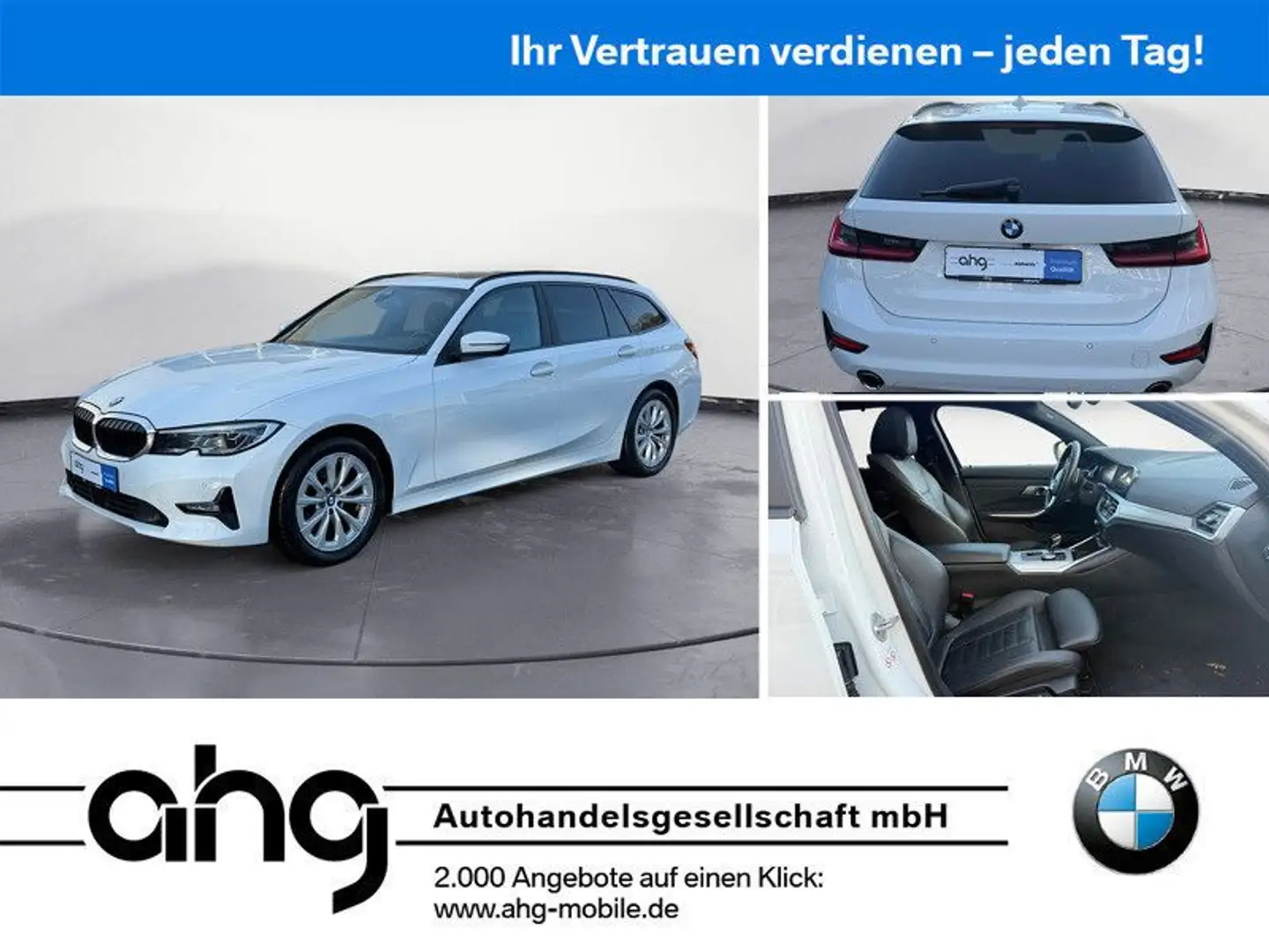 BMW 320 d xDrive Touring Laserlicht AHK Panorama Lenk Weiß - 1