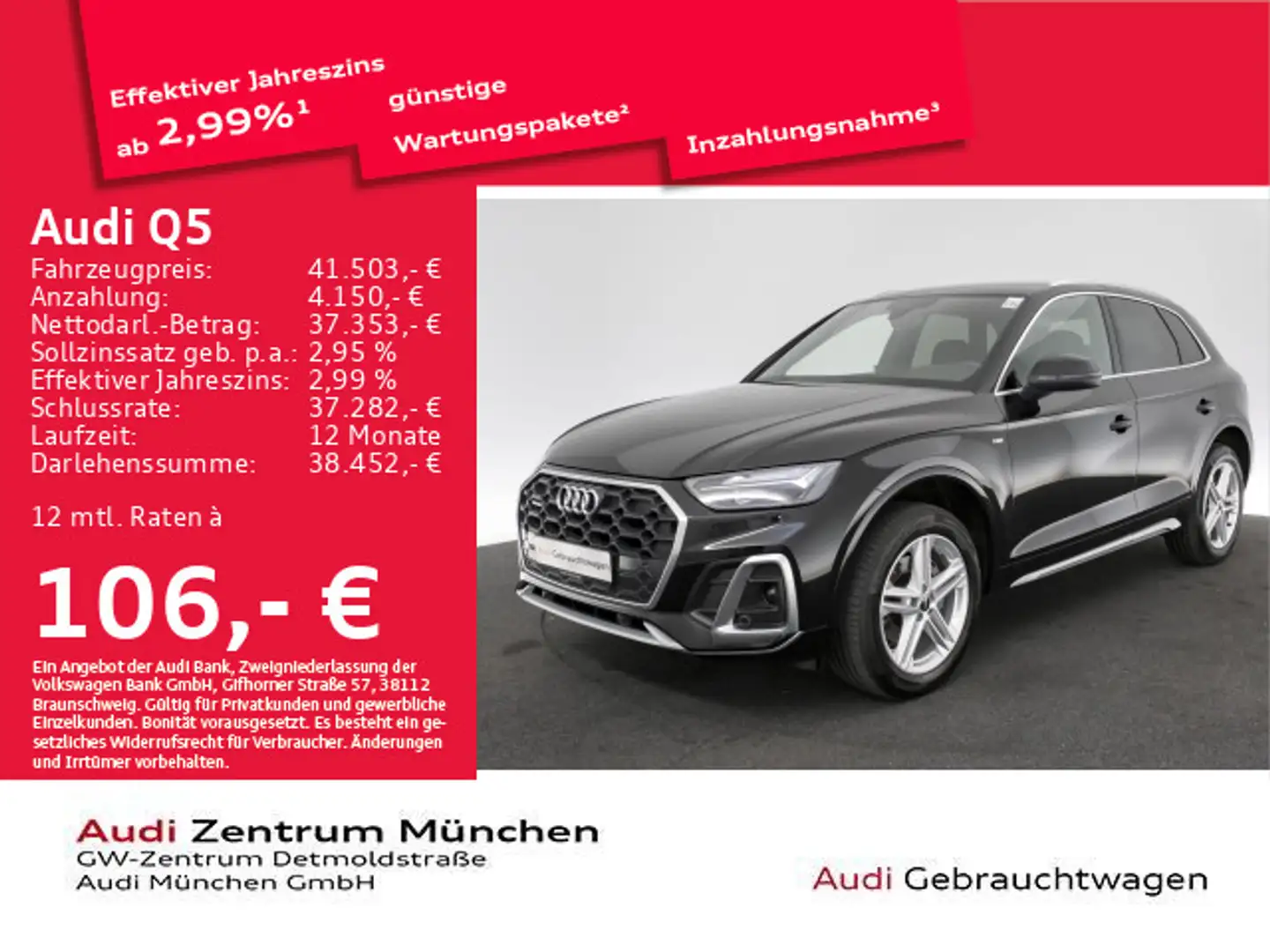 Audi Q5 40 TDI qu. S tronic S line AHK/Virtual+/Kamer Schwarz - 1