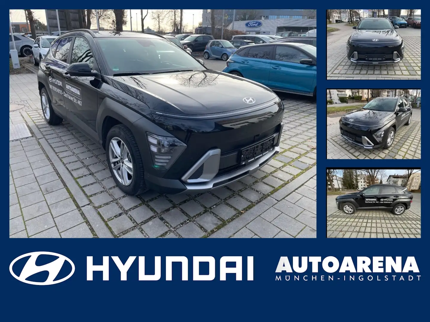 Hyundai KONA 1.6 T-GDI Prime Matrix 2xKlima 360 4xSHZ LM Schwarz - 1