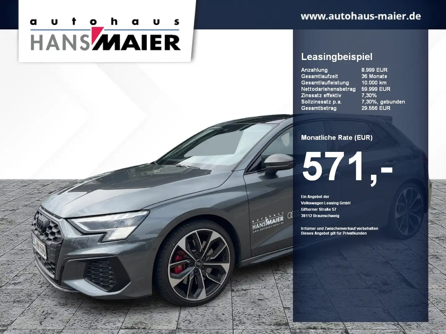 Audi S3 Sportback TFSI quattro S tronic Pano RearView Grau - 1