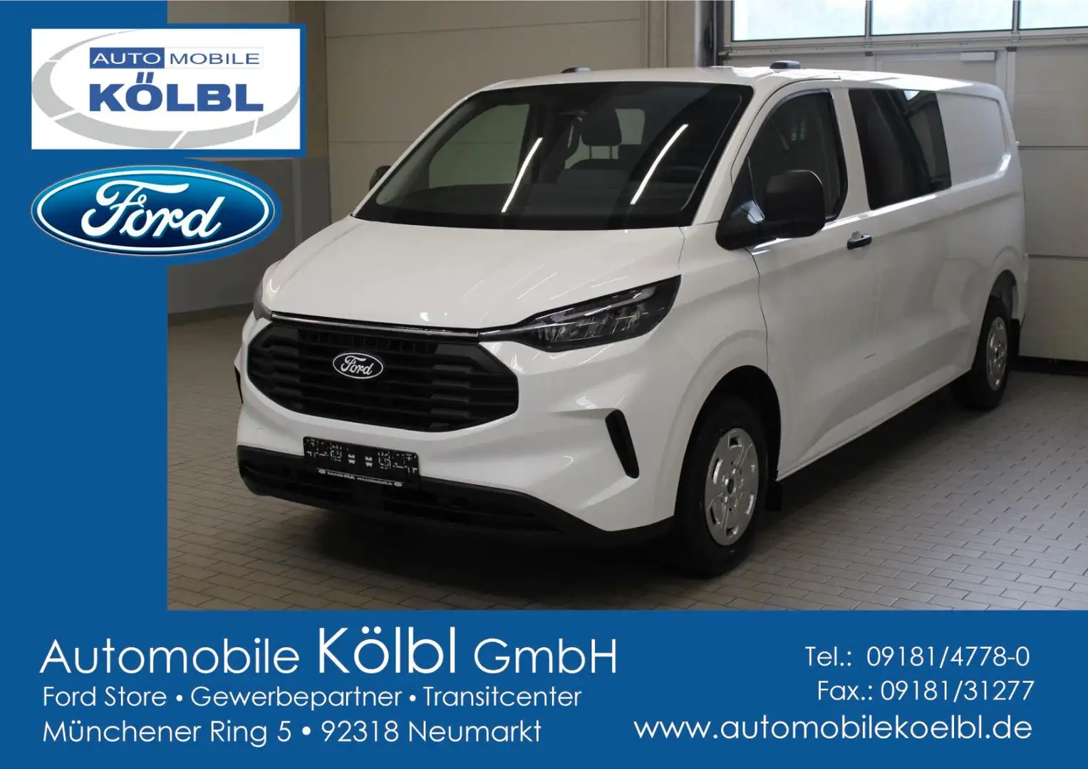 Ford Transit Custom Kasten DoKa Trend 320L2, NAVI/LED Weiß - 1