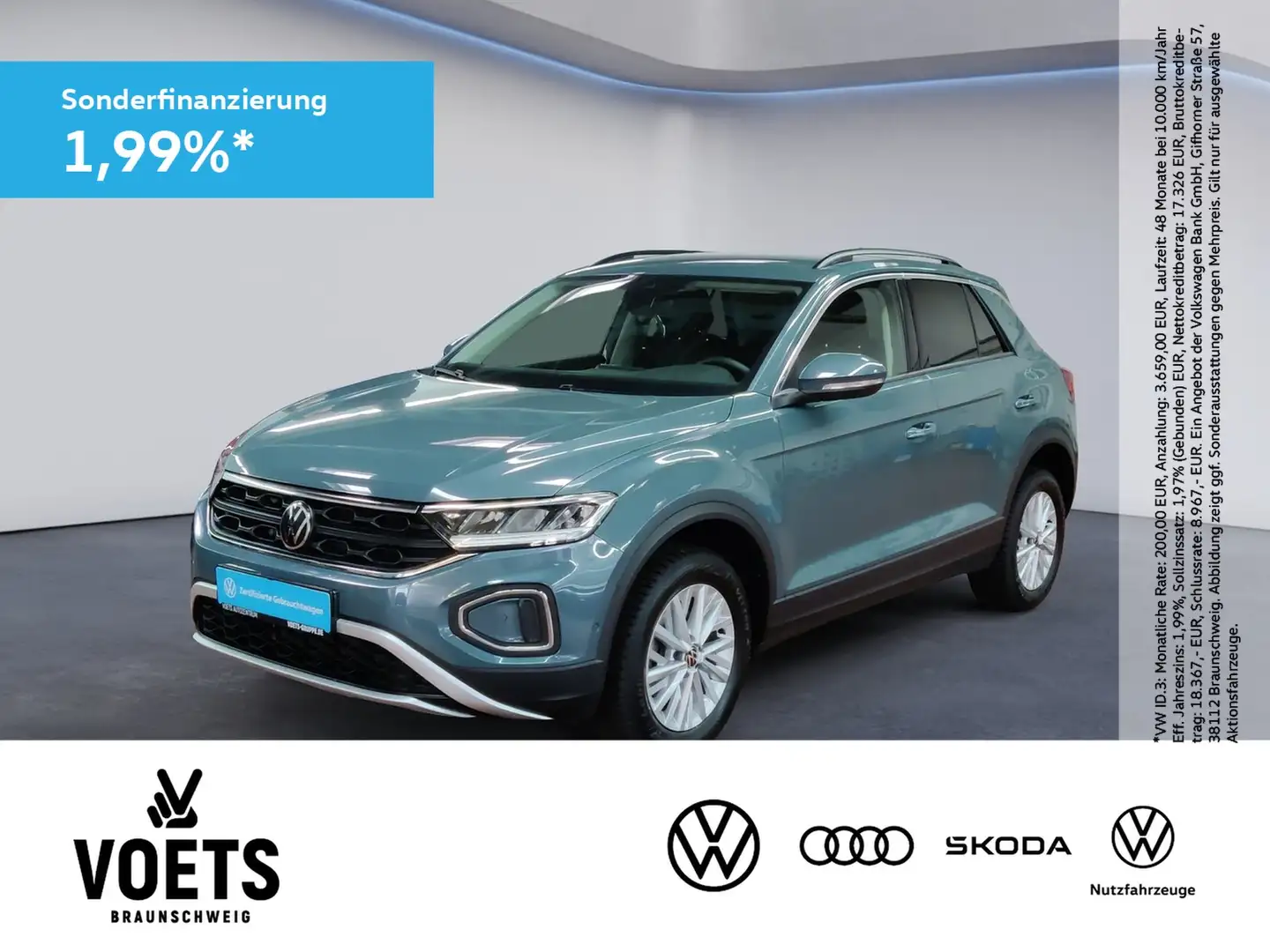 Volkswagen T-Roc Life 1.0 TSI App-Connect+LED+SHZ Blau - 1