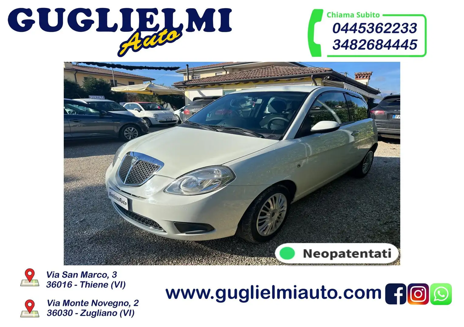 Lancia Ypsilon Ypsilon 1.3 MJT 75 CV Platino Cambio Automatico Bianco - 1
