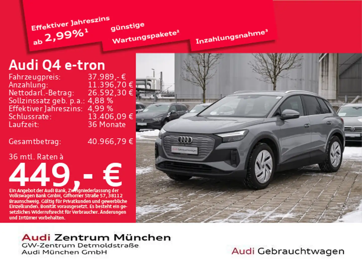 Audi Q4 e-tron 45 qu. AHK/ACC/Virtual Grau - 1