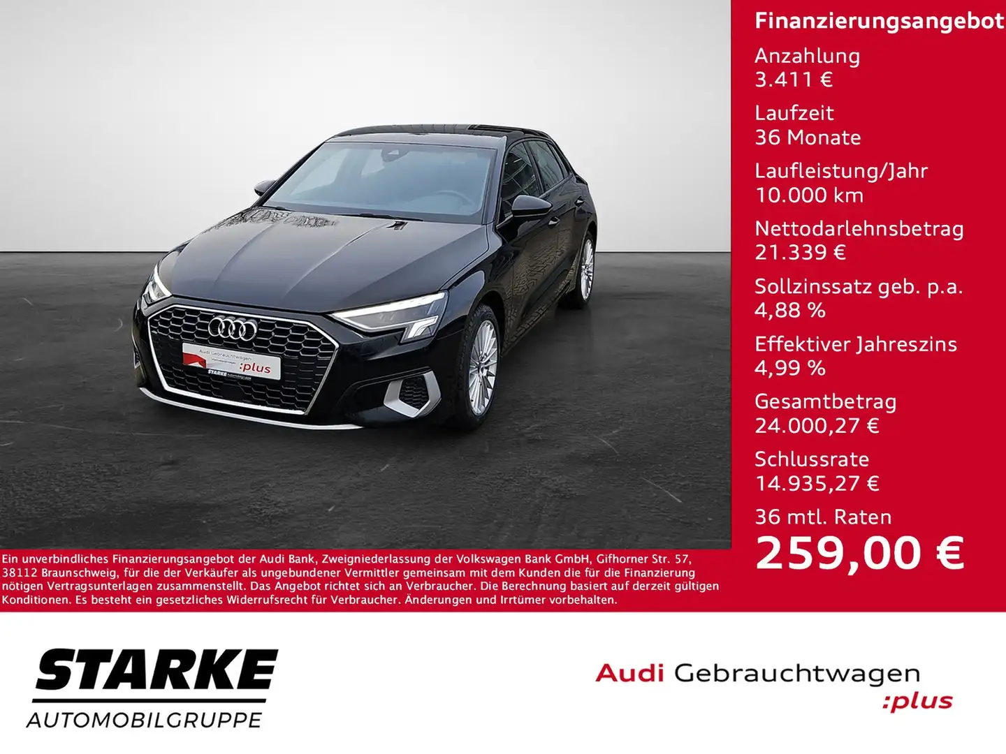 Audi A3 Sportback 35 TDI S tronic advanced NaviPlus LED... Schwarz - 1