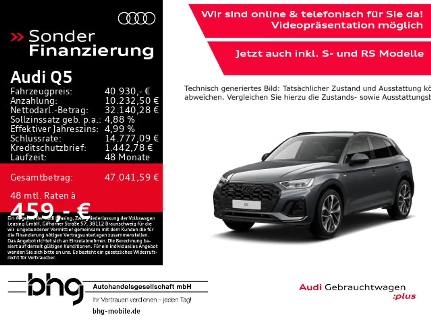 Audi Q5 40 TDI quattro S-tronic S-Line AHK HUD Virtua Grau - 1