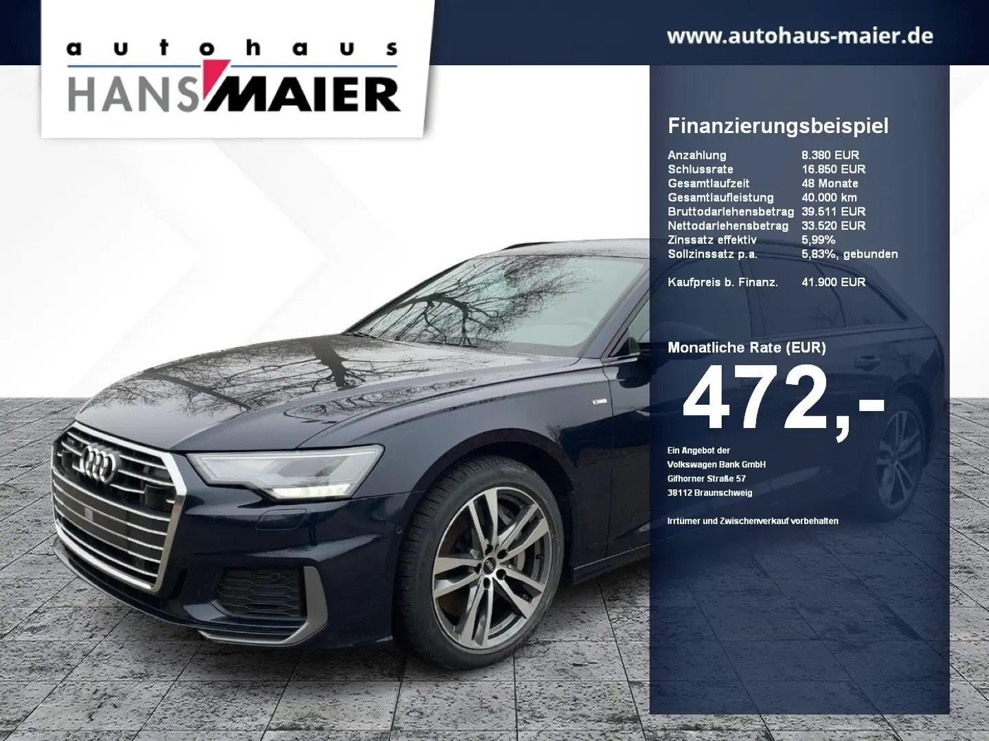 Audi A6 Avant TFSIe quattro S Line ext AHK ACC Kam Blau - 1
