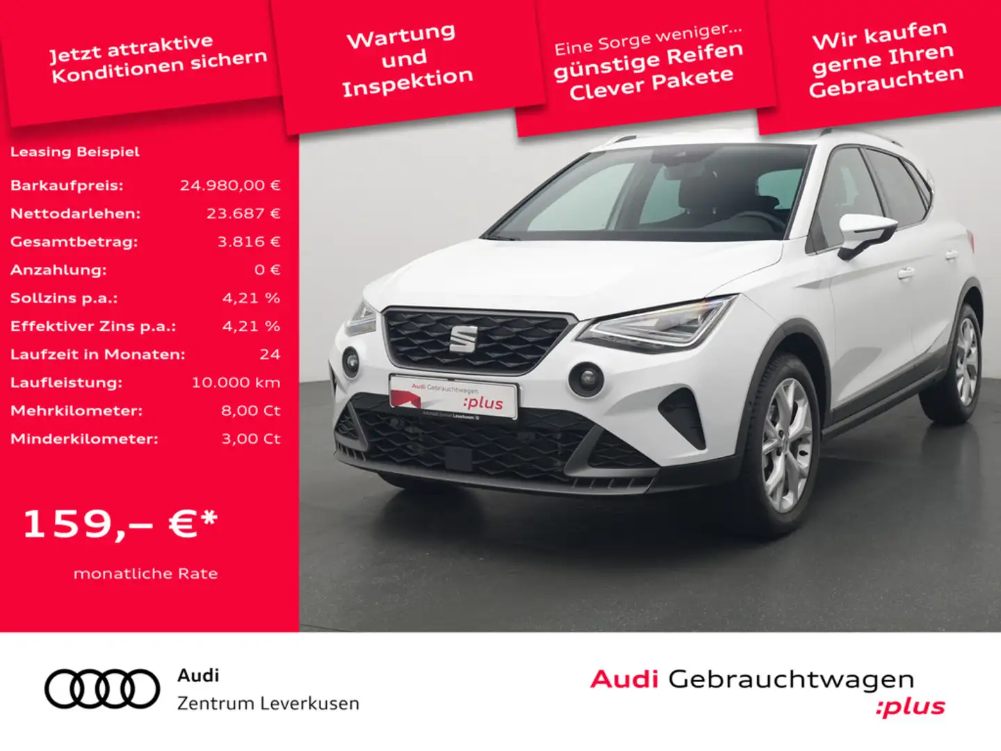 SEAT Arona FR DSG VIRT LED NAVI KAM SHZ PDC Weiß - 1