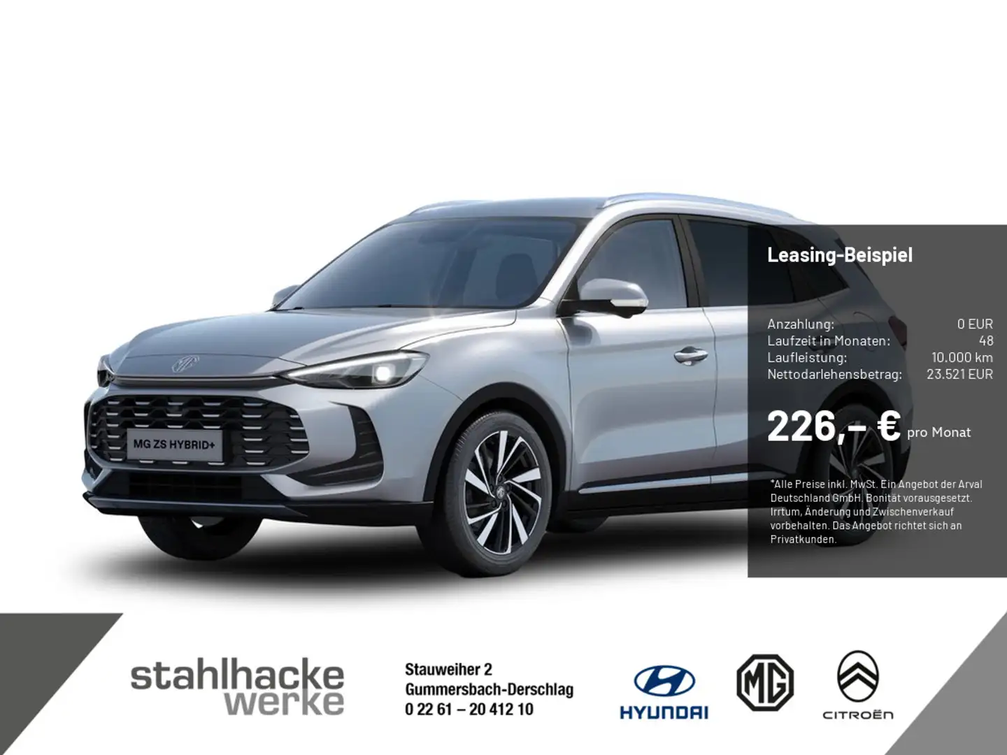 MG ZS Hybrid Luxury I Automatik I 197 PS I Preis nur gültig bei Finanzierung Silber - 1