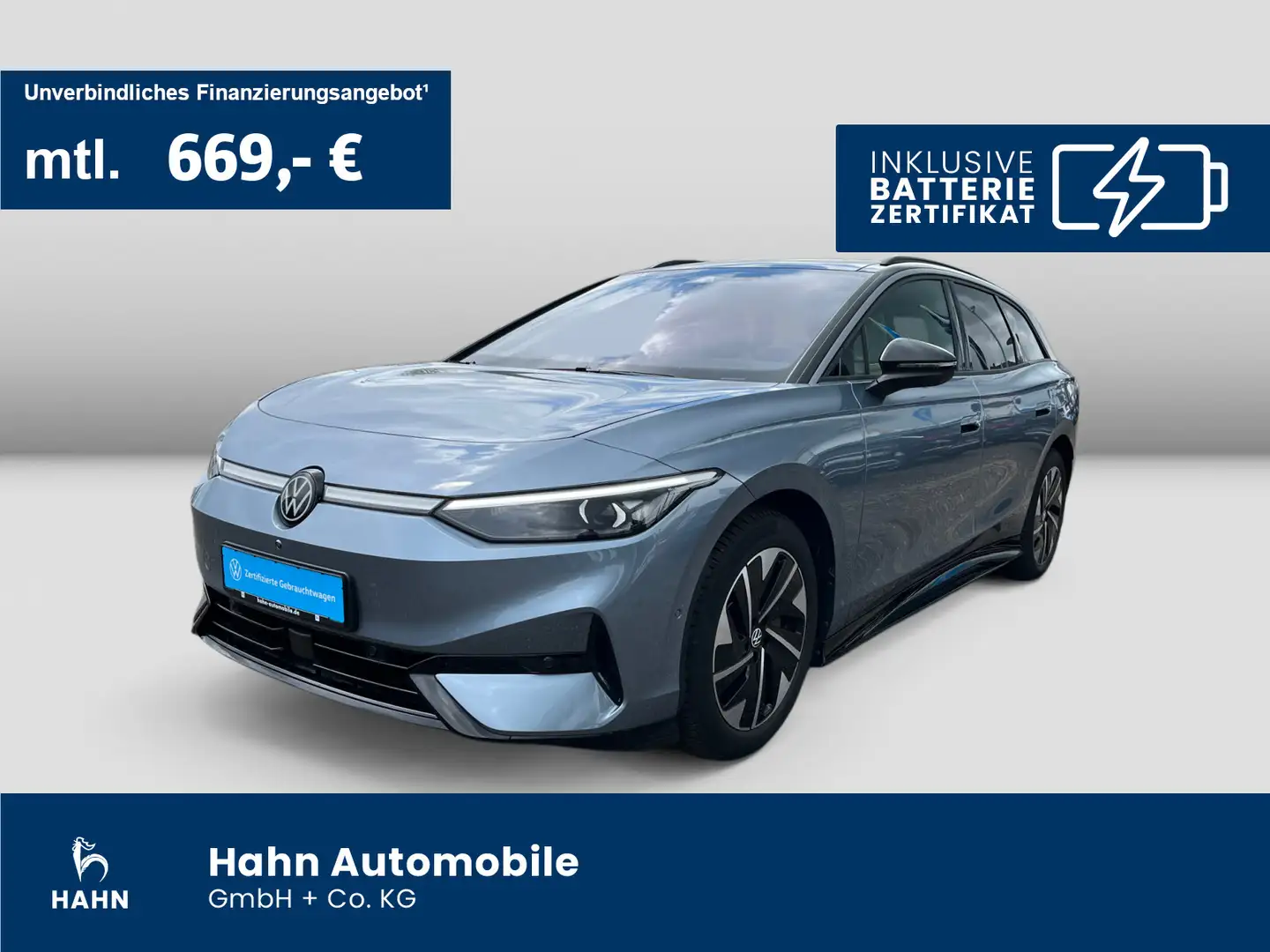 Volkswagen ID.7 Tourer Pro Matrix Pano Navi AHK ACC Wärmepu Blau - 1