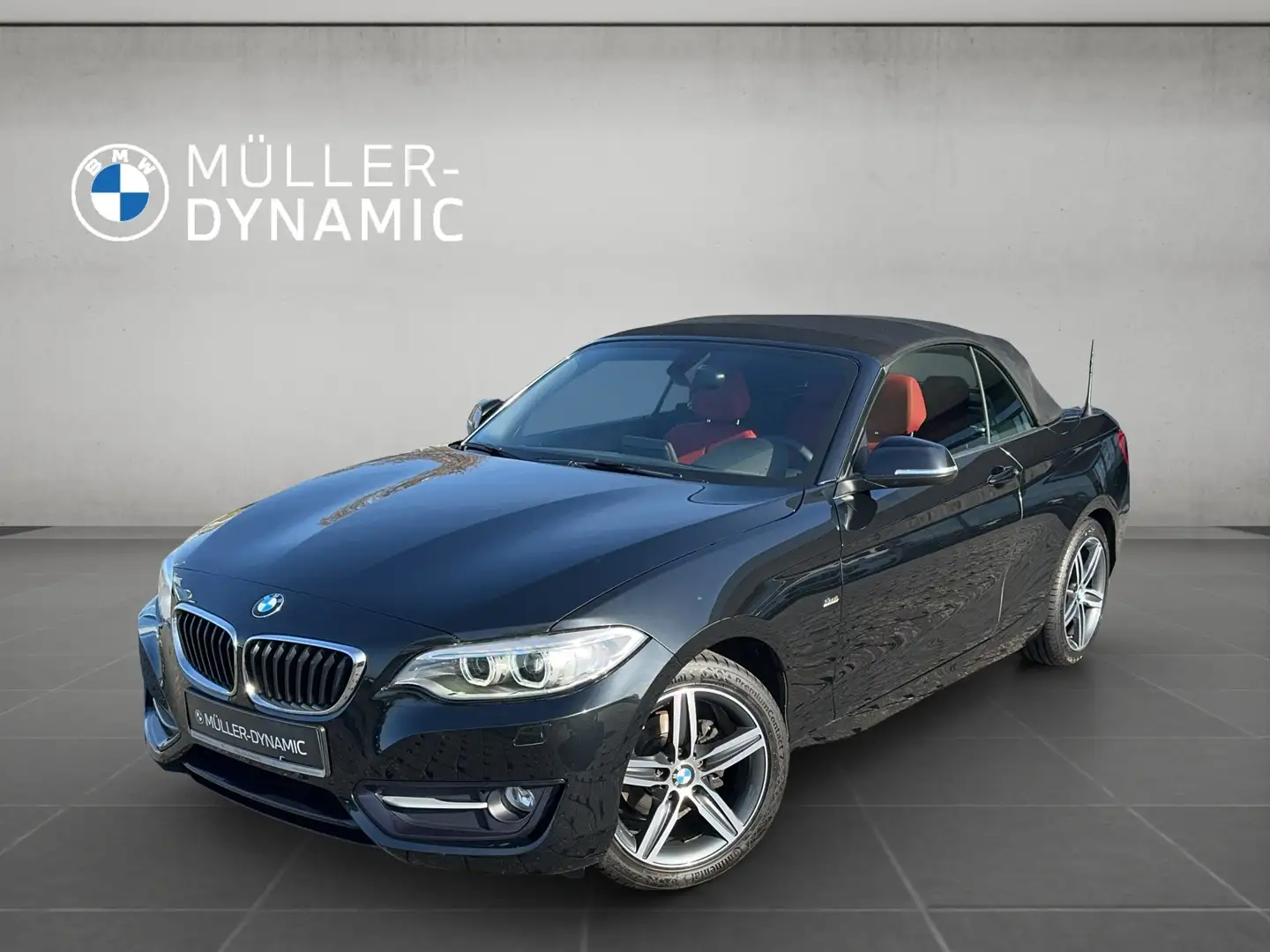 BMW 218 i CABRIO SPORT LINE XENON KLIMAAUTO PDC TEMPOMAT Noir - 1