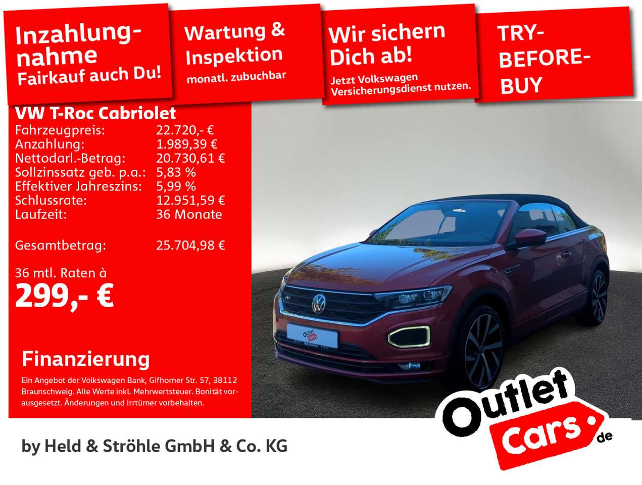 Volkswagen T-Roc 2021 — T-Roc Cabrio R-Line 1.5 TSI DSG LED NAV 19" ACC
