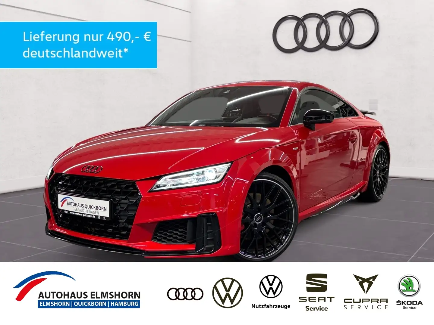 Audi TT Coupé S line Comp. Plus 45 TFSI S tronic B&O BLAC Rosso - 1