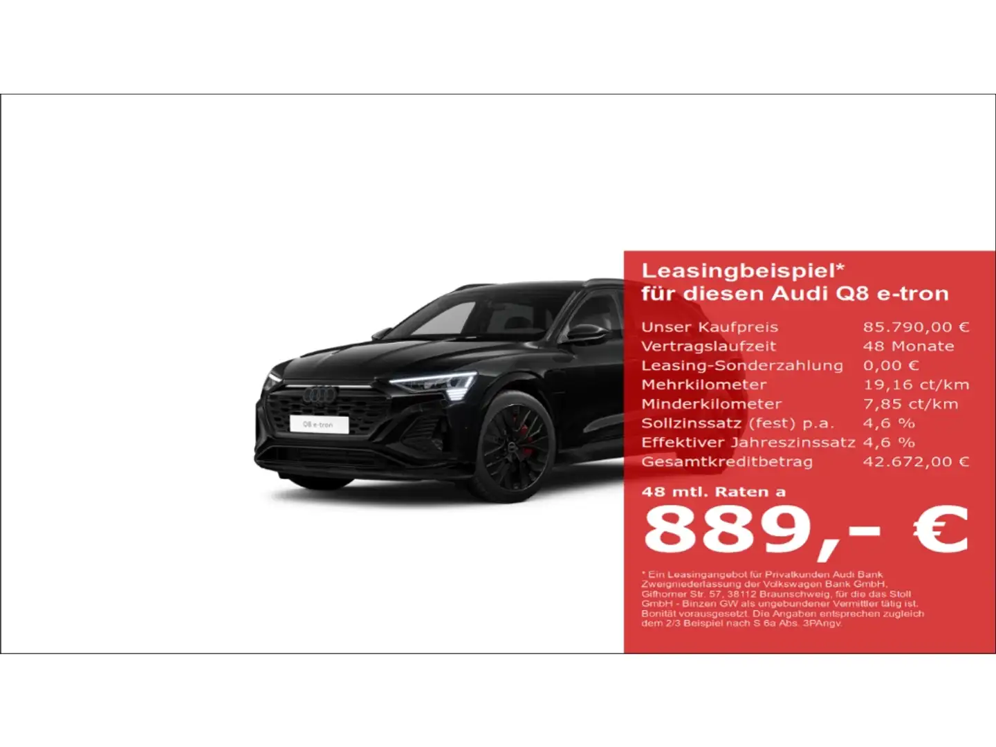 Audi Q8 e-tron 55 S line quattro 300 kW Matrix-LED+Panorama+Bang& Чорний - 1