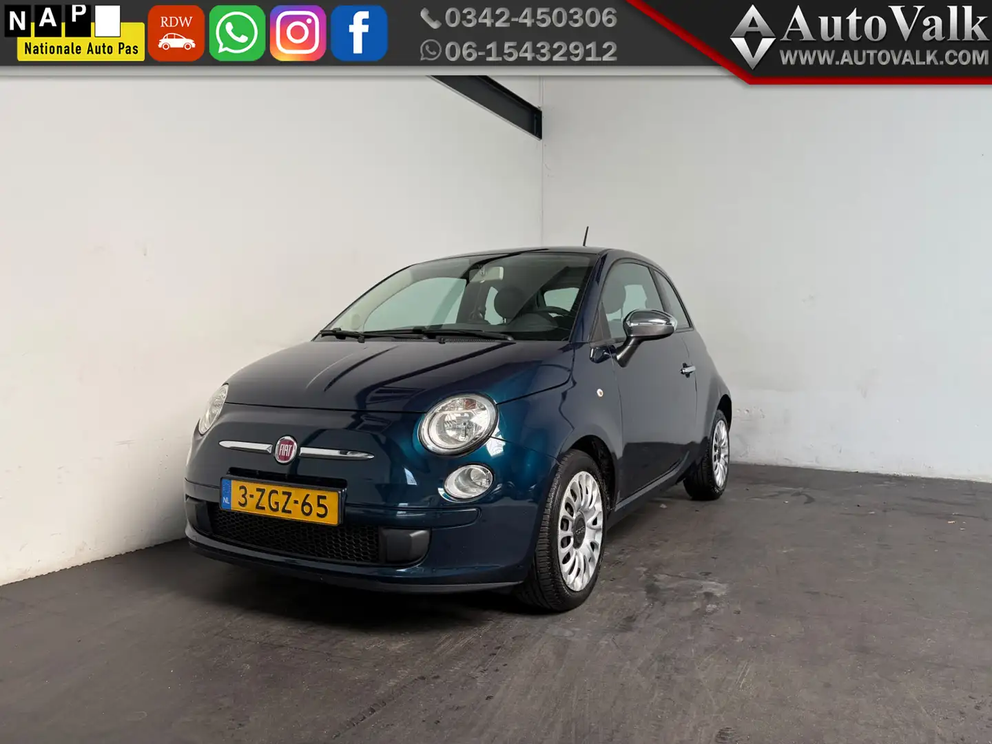 Fiat 500 1.0 TwinAir Pop. Airco! Blauw - 1