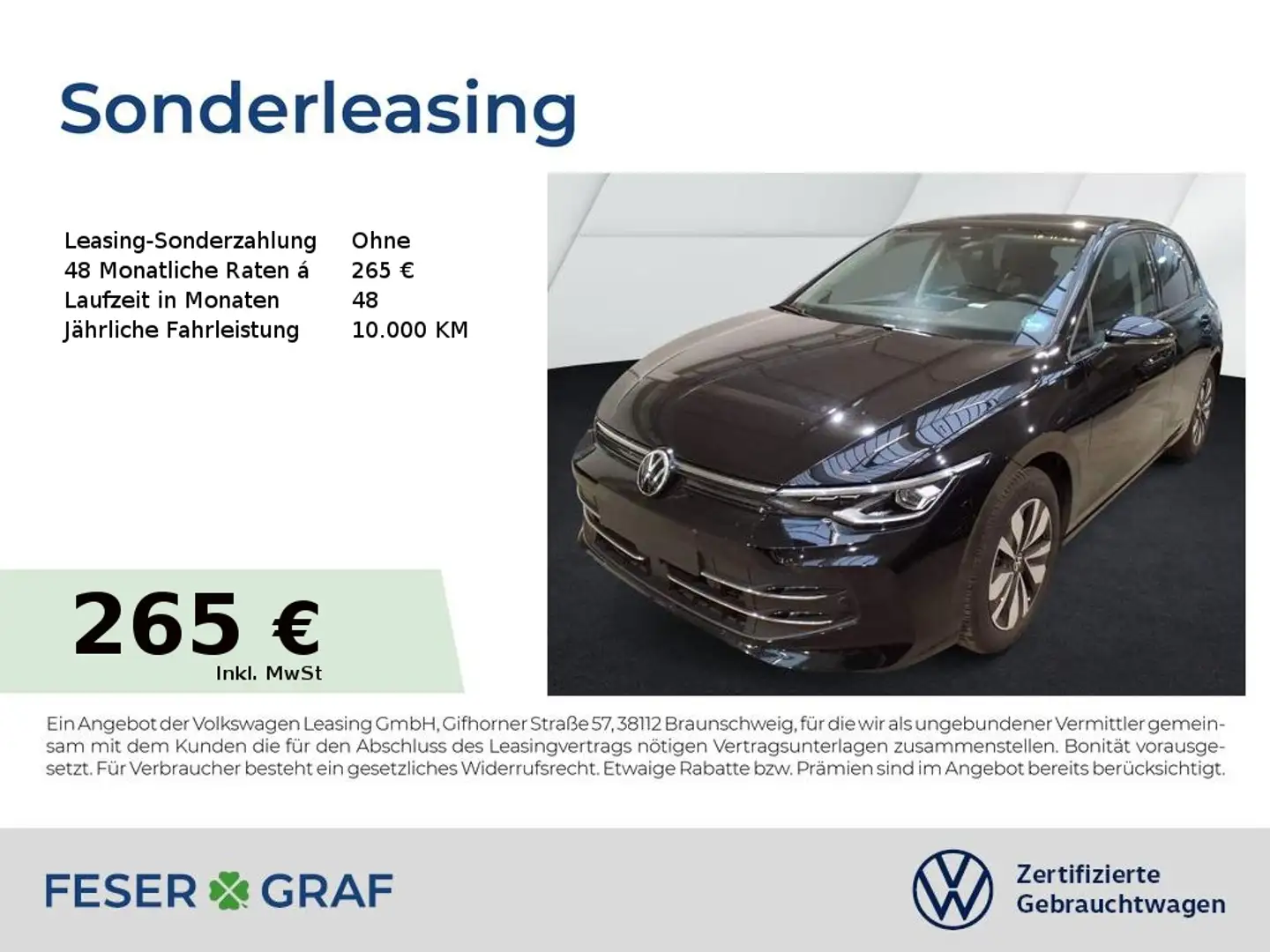 Volkswagen Golf 8 Goal 2.0 TDI DSG Navi AHK Kamera LED SiHZ ACC Schwarz - 1