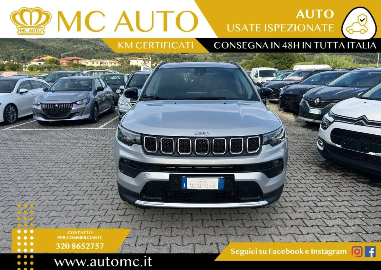 Jeep Compass 1.5 Turbo T4 130 CV MHEV 2WD Limited PROMO CON FIN Argento - 2