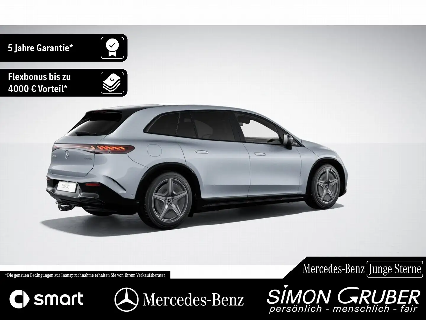 Mercedes-Benz EQS SUV EQS 580 4M SUV AMG Pano Hyper Airmat AHK 7Sitze Ezüst - 2