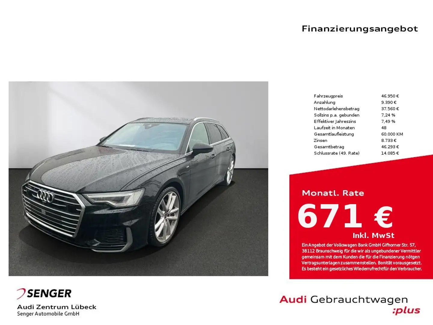 Audi A6 Avant 45 TFSI quattro sport Pano. Matrix B&O Schwarz - 1
