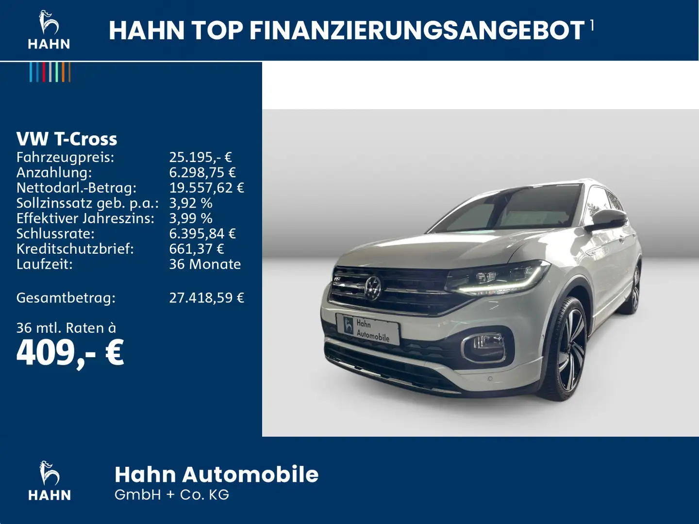 Volkswagen T-Cross 1.0 TSI DSG Style R-Line Navi CAM Beats Weiß - 2