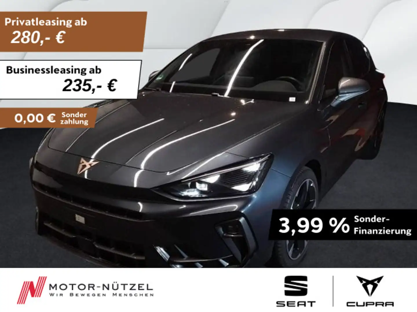 CUPRA Leon 2.0 TDI DSG LED+NAVI+APP+ACC+SHZ+RFK+NSW+VC Grau - 1