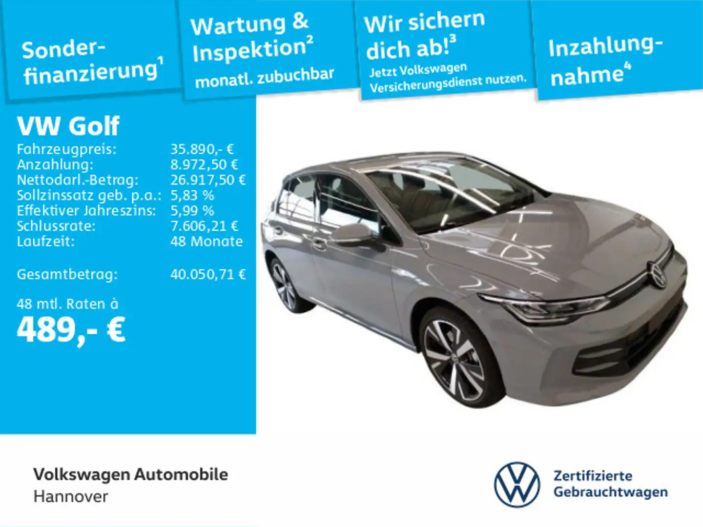 Volkswagen Golf VIII 1.5 TSI DSG eHybrid ACC DigCockpit Nav Grau - 1