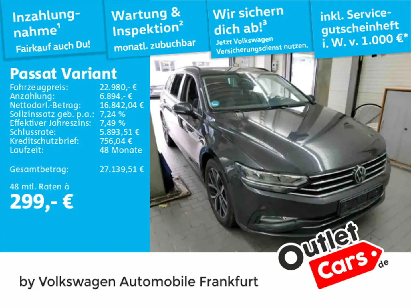 Volkswagen Passat Variant 2.0 TDI DSG Business Navi Rückfah Grau - 1
