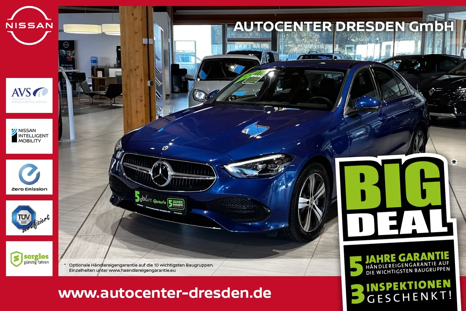 Mercedes-Benz C 300 e Avantgarde ACC+AHK+HUD+Navi+KAM+SR&WR+LED Blauw - 1