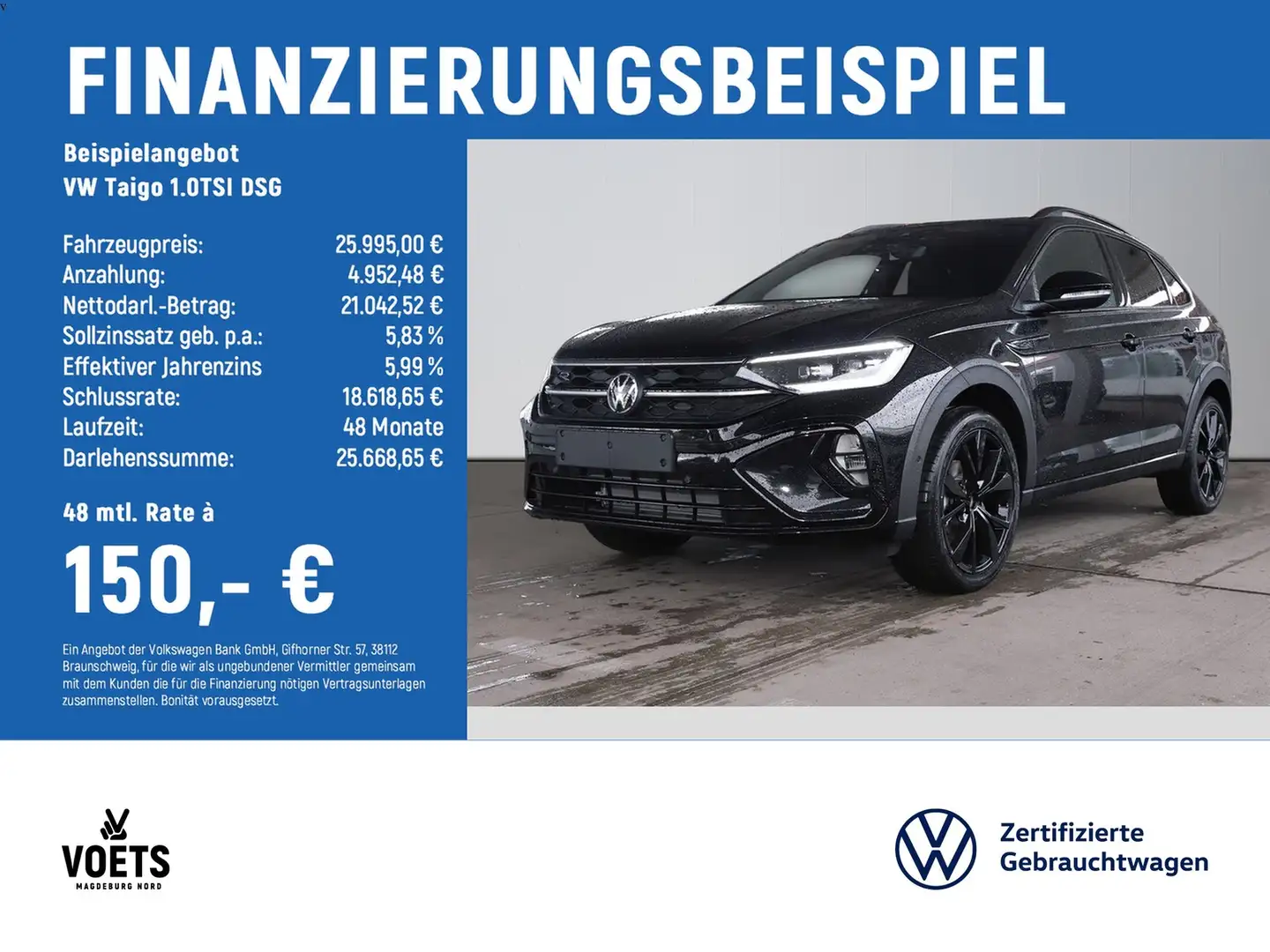 Volkswagen Taigo 1.0TSI DSG R-Line Matrix-LED+Navi+PDC+SHZ Black - 2