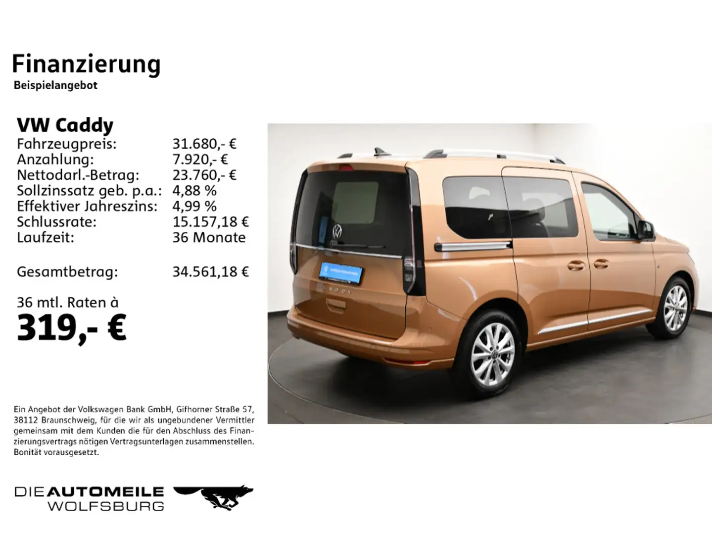 Volkswagen Caddy Kombi 2.0 TDI DSG Style ACC/Rückkam/Multil Braun - 2