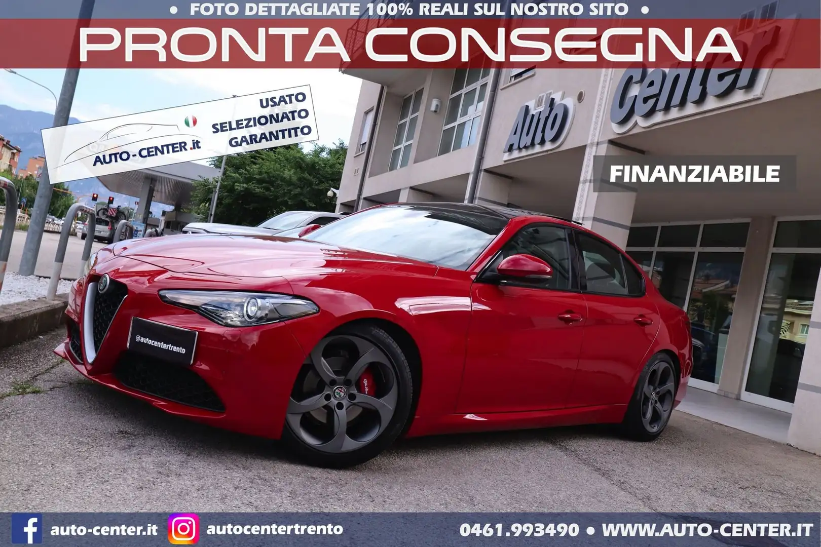 Alfa Romeo Giulia 2.0 Turbo 200CV AT8 Super TETTO Rosso - 1