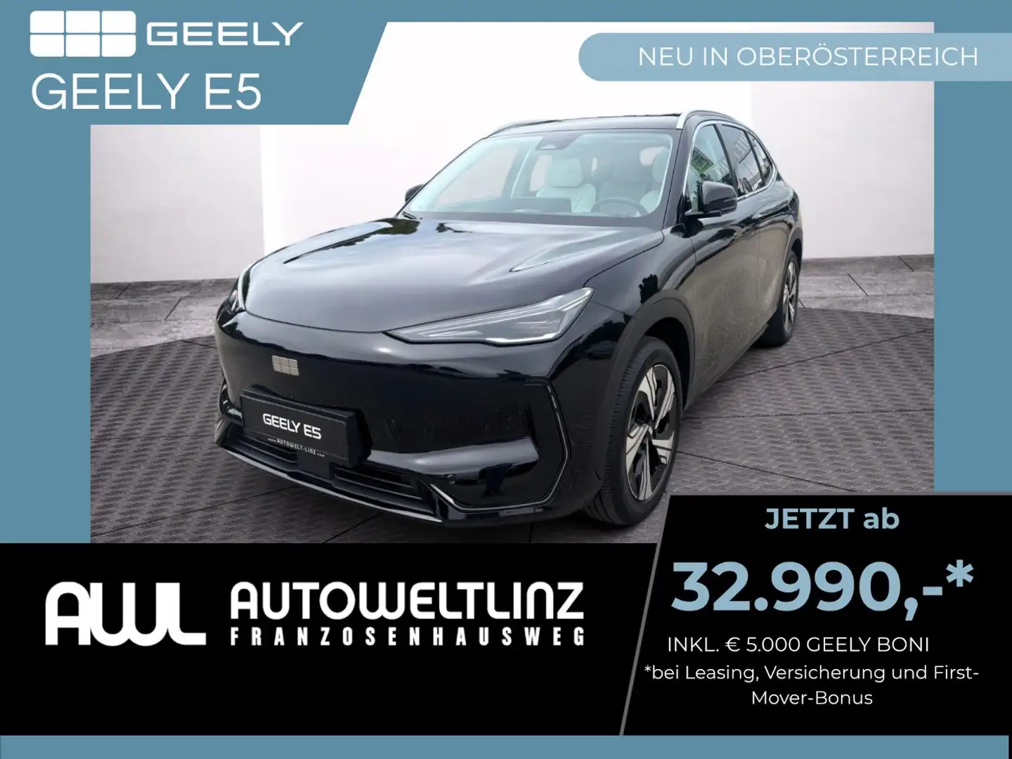 Geely E5 MAX+ ACC+LED+Navi+Pano+SD+SHZ+Standh.+360+LM Schwarz - 1