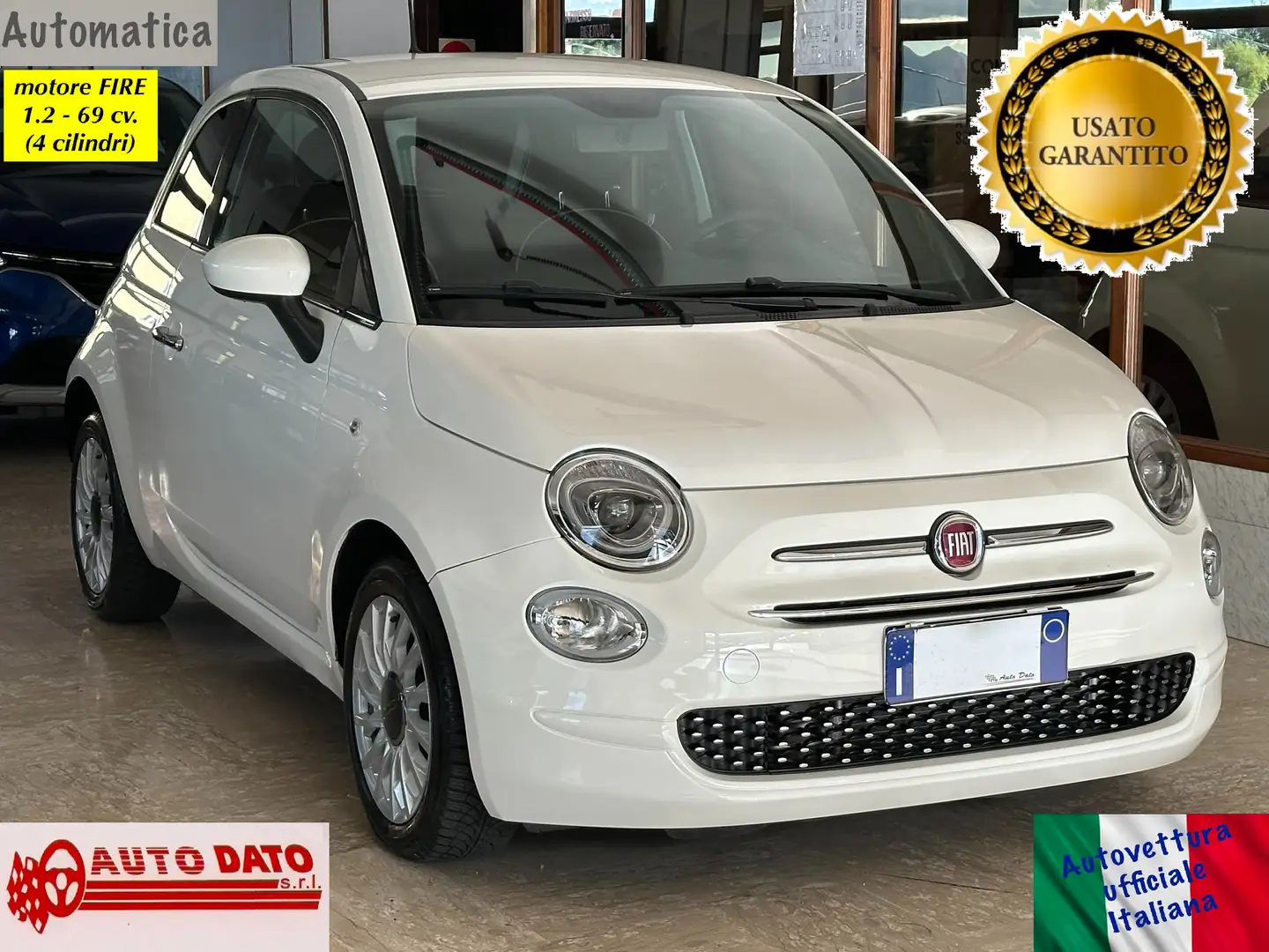 Fiat 500 1.2 69 cv. Dualogic LOUNGE Bianco - 1