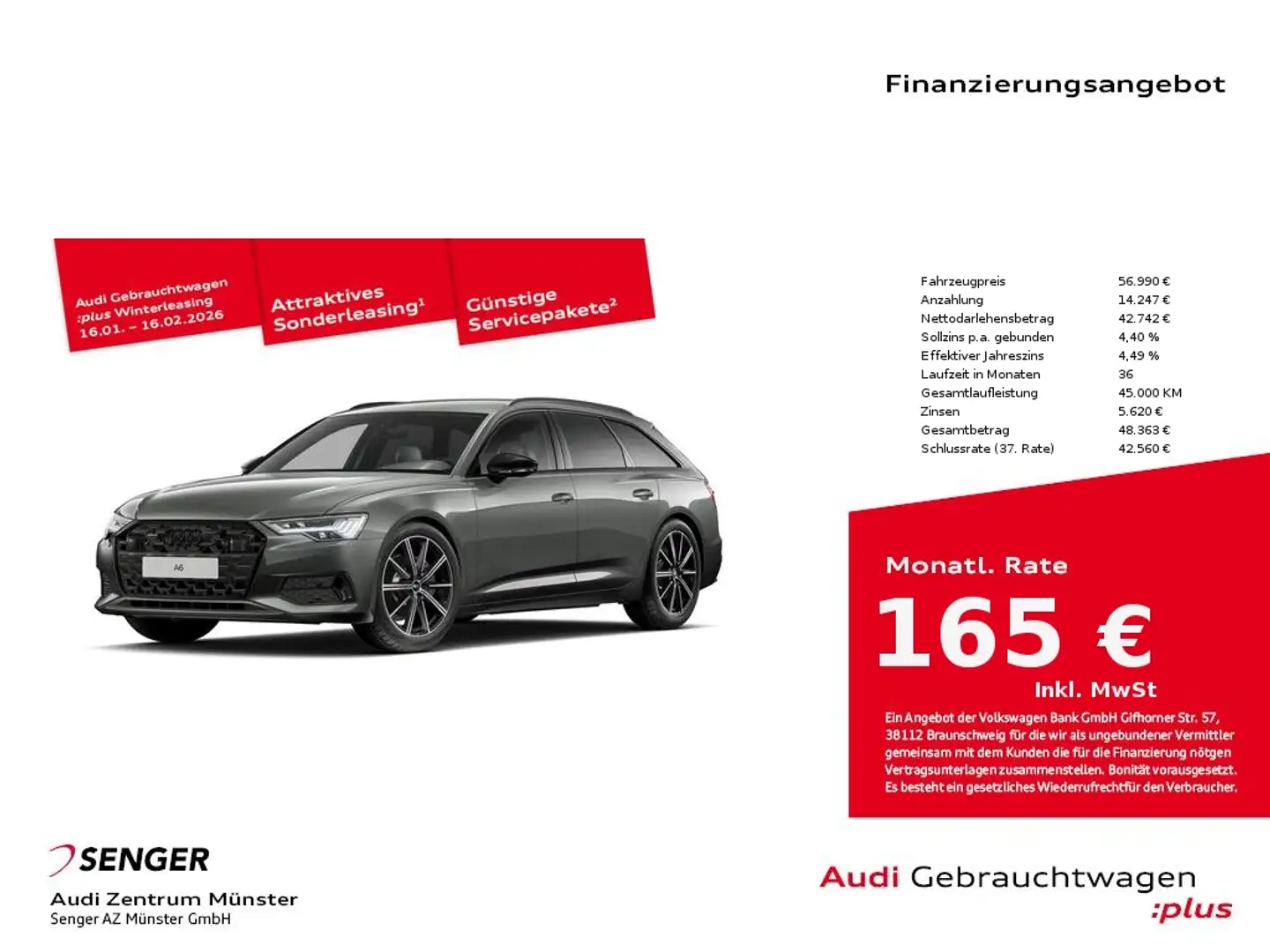 Audi A6 Avant Sport 45 TFSI quattro S tronic Matrix Grau - 1