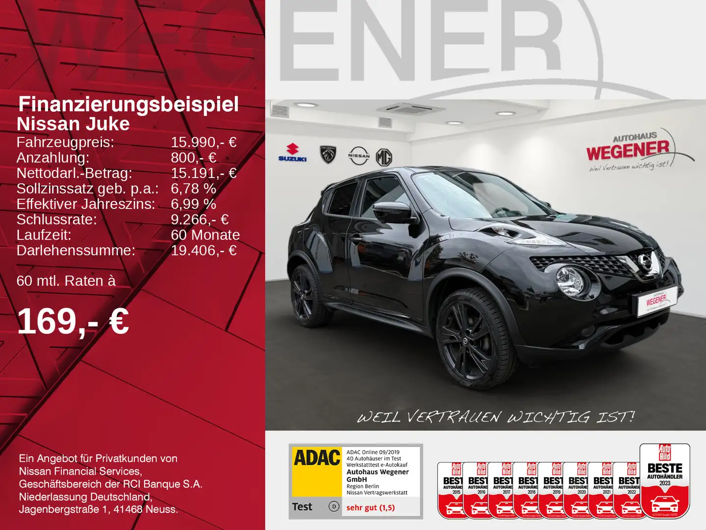 Nissan Juke JUKE 1.6 AT TEKNA / ALU / 360 / LEDER / ALLWETTE Noir - 2