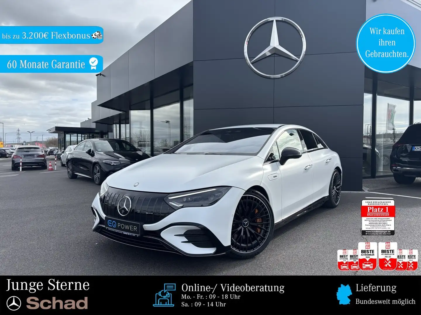 Mercedes-Benz EQE 53 EQE 53 AMG 4 M +Navi+Distronic+Klima+Prem+360°+ Weiß - 1