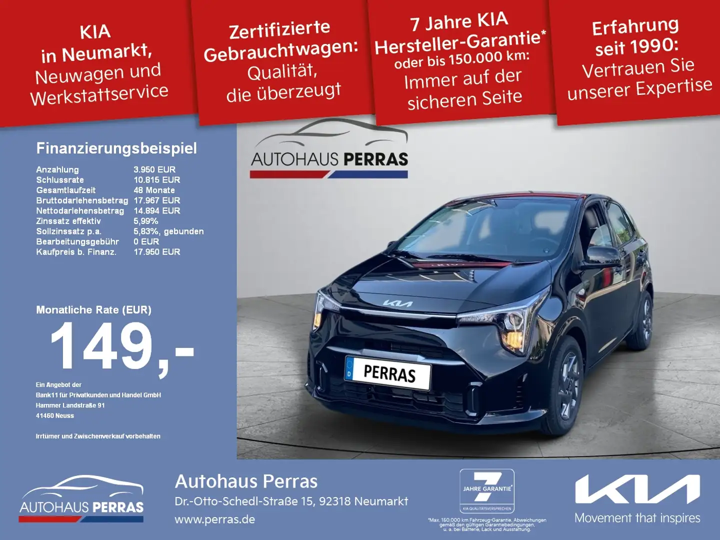 Kia Picanto PE2 1.2 MT Vision Schwarz - 1