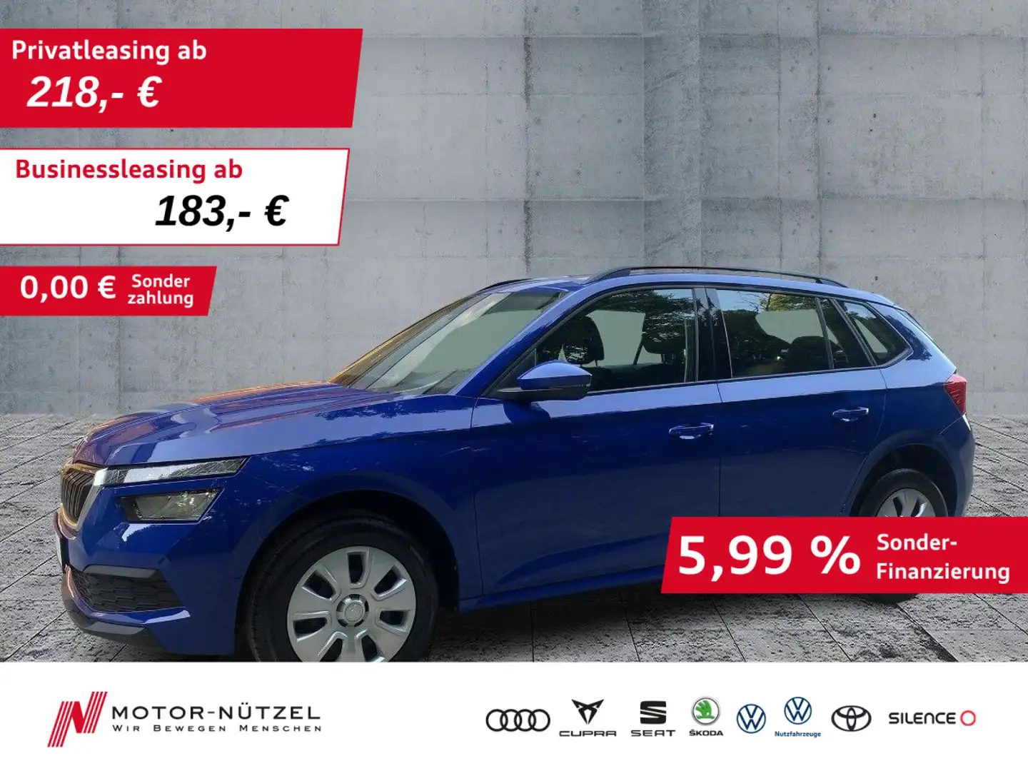 Skoda Kamiq 1.0 TSI ACTIVE LED+BLUETOOTH+KLIMAANLAGE Blau - 1