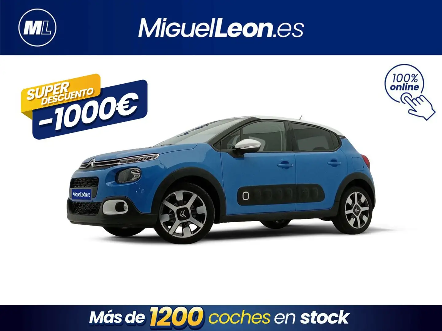 Citroen C3 PureTech 60KW (83CV) SHINE Azul - 1