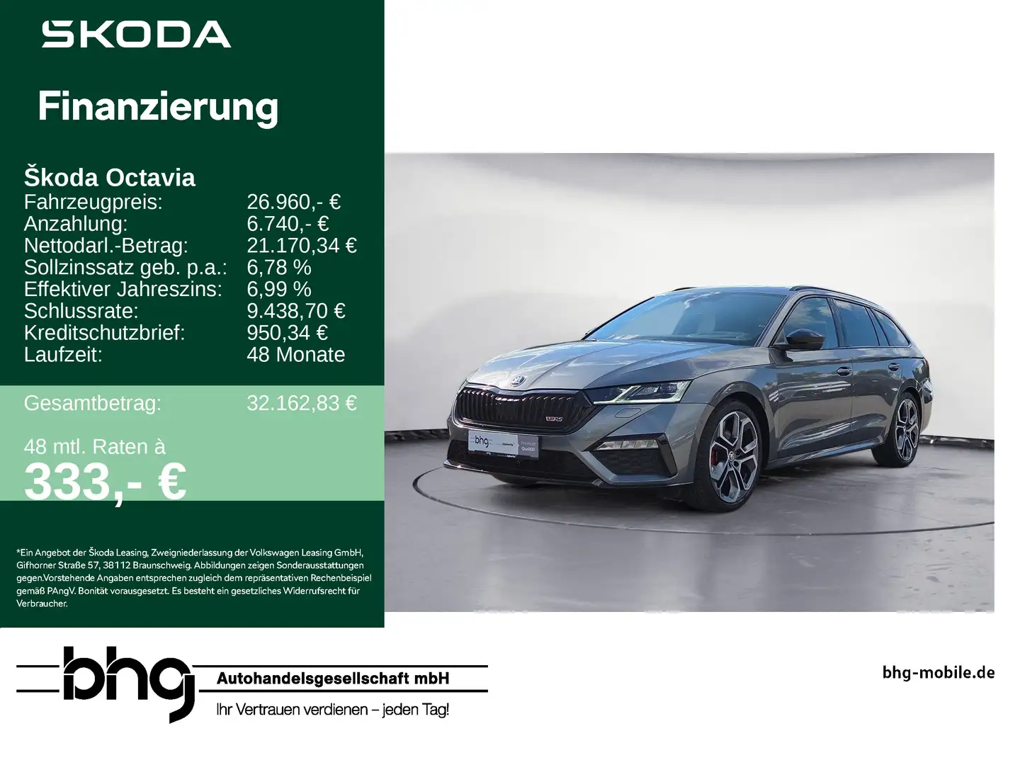 Skoda Octavia Combi RS 2.0 TDI DSG PanoDach MatrixLED Grau - 1