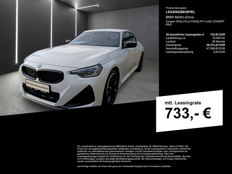 BMW 240 M240i xDrive Coupe+19"ALU+LCI FACELIFT+LIVE COCKPI — photo 3