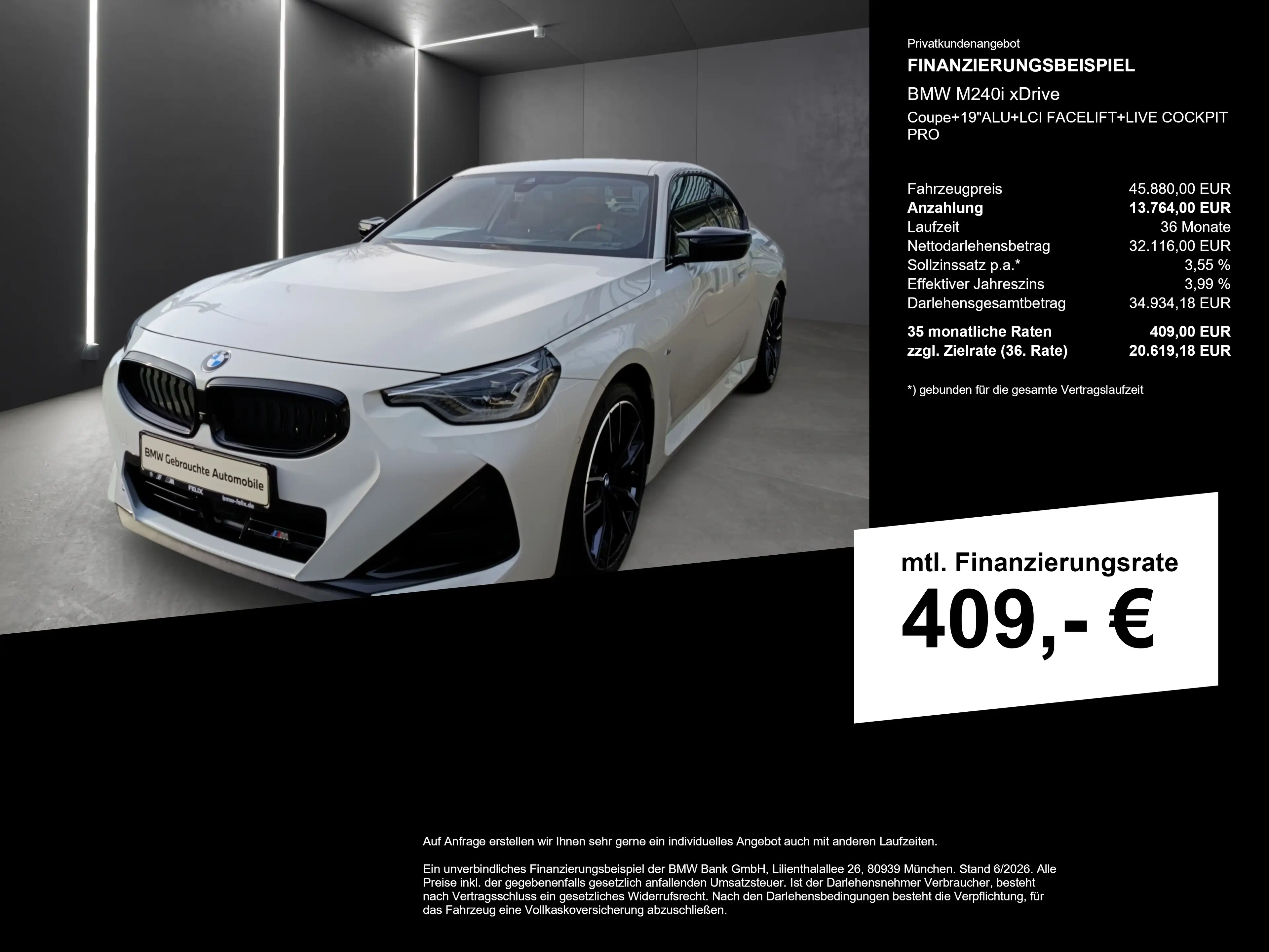 BMW 240 M240i xDrive Coupe+19"ALU+LCI FACELIFT+LIVE COCKPI — photo 2