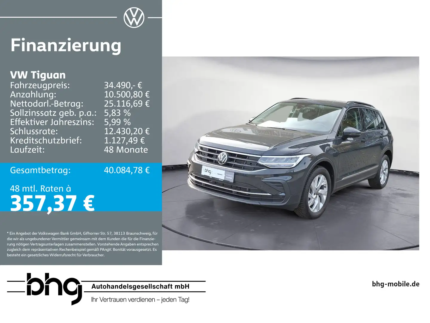 Volkswagen Tiguan 2.0 TDI 4MOTION DSG LIFE #KAMERA #ACC #NA Gris - 1